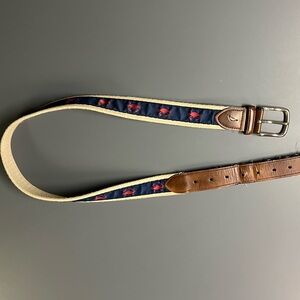 Nautica - Navy and Brown Belt with Red Accents